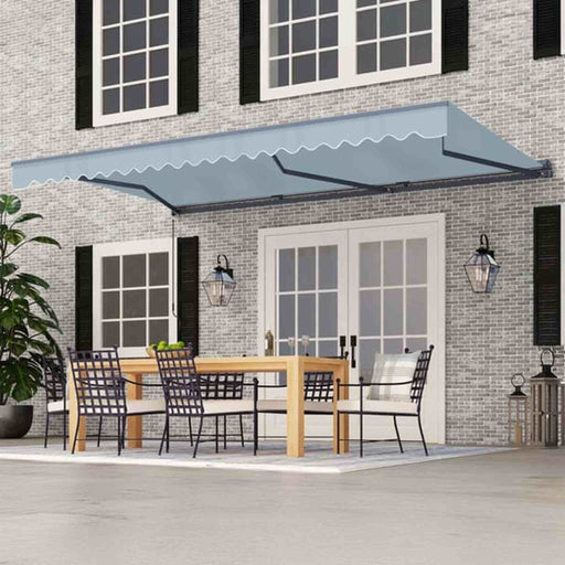 ALEKO |Moroccan Semi-Cassette Motorized Patio Awning - Sky Blue