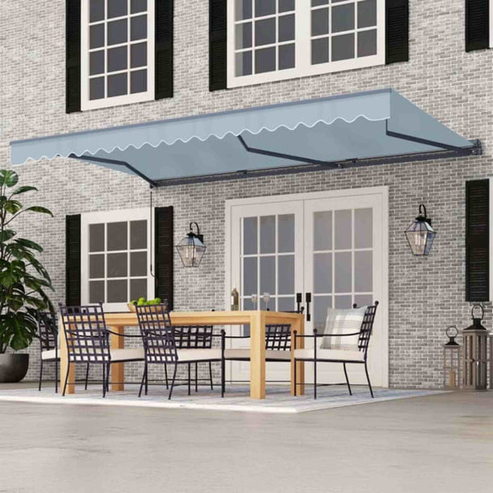 ALEKO |Moroccan Semi-Cassette Motorized Patio Awning - Sky Blue