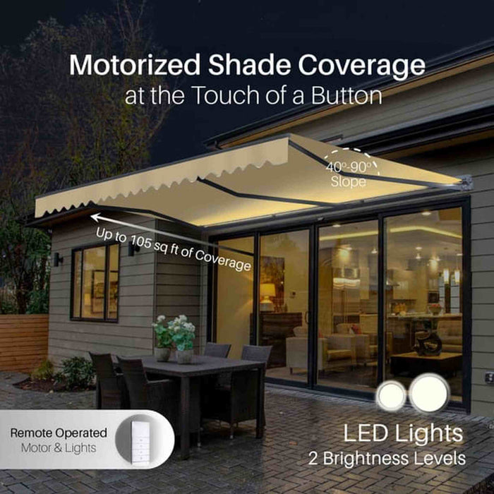 ALEKO | Moroccan Semi-Cassette Motorized Patio Awning - Desert Sand - 20 X 10 feet