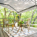 ALEKO | Moroccan Semi-Cassette Motorized Patio Awning - Seagull Gray & White Striped - 13 X 10 feet