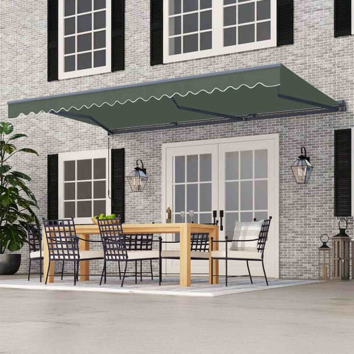 ALEKO | Moroccan Semi-Cassette Motorized Patio Awning - Forest Gree