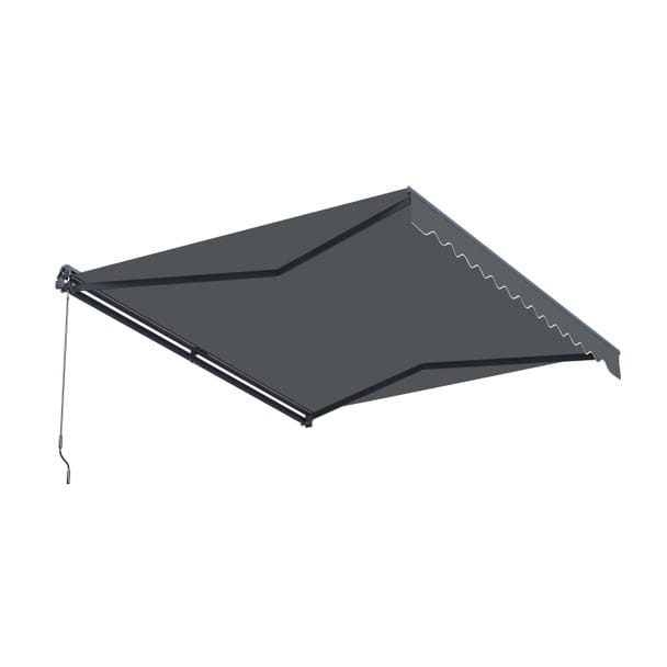 ALEKO | Moroccan Semi-Cassette Motorized Patio Awning - Charcoal Gray - 13 x 10 Feet