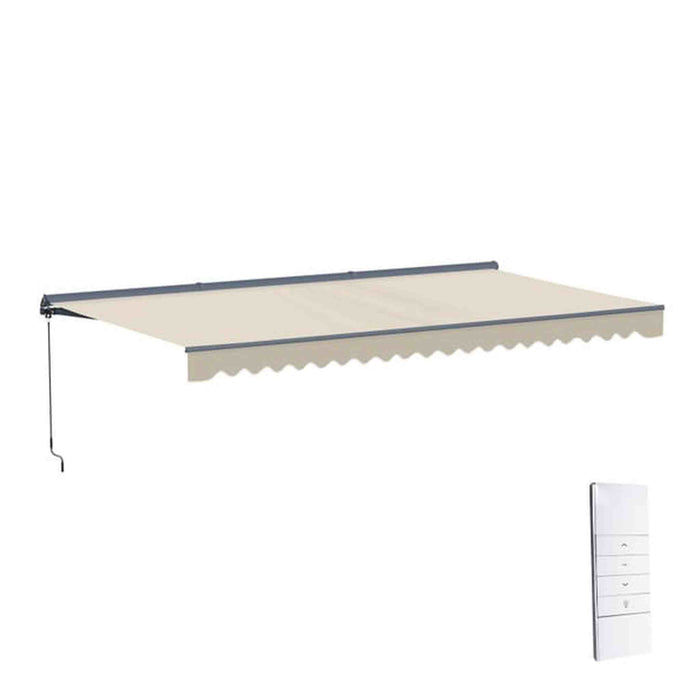 ALEKO | Moroccan Semi-Cassette Motorized Patio Awning - Ivory Cream