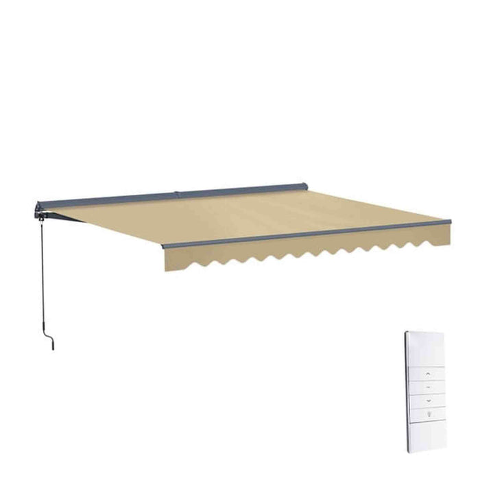 ALEKO | Moroccan Semi-Cassette Motorized Patio Awning - Desert Sand - 20 X 10 feet