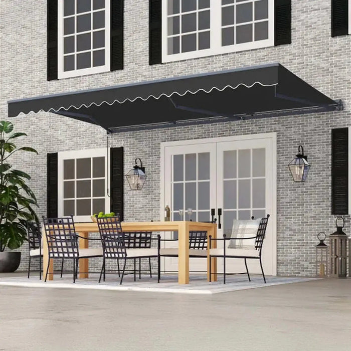 ALEKO | Moroccan Semi-Cassette Motorized Patio Awning - Onyx Black