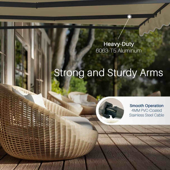 ALEKO | Moroccan Semi-Cassette Motorized Patio Awning - Desert Sand - 20 X 10 feet