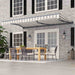 ALEKO | Moroccan Semi-Cassette Motorized Patio Awning - Seagull Gray & White Striped - 13 X 10 feet