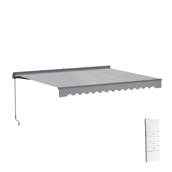 ALEKO | Moroccan Semi-Cassette Motorized Patio Awning, Silver Gray, 16 x 10 Ft