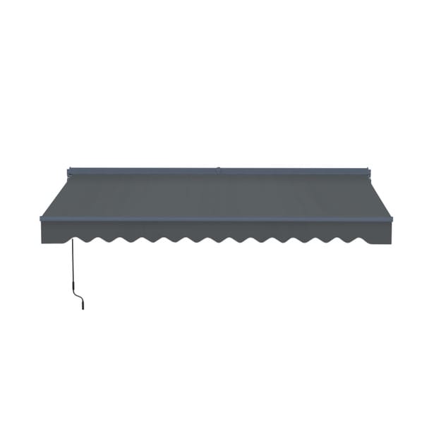 ALEKO | Moroccan Semi-Cassette Motorized Patio Awning - Charcoal Gray - 13 x 10 Feet