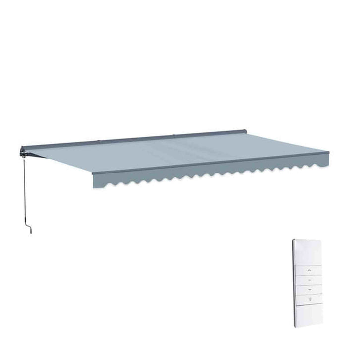 ALEKO |Moroccan Semi-Cassette Motorized Patio Awning - Sky Blue
