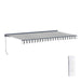 ALEKO | Moroccan Semi-Cassette Motorized Patio Awning - Seagull Gray & White Striped - 13 X 10 feet