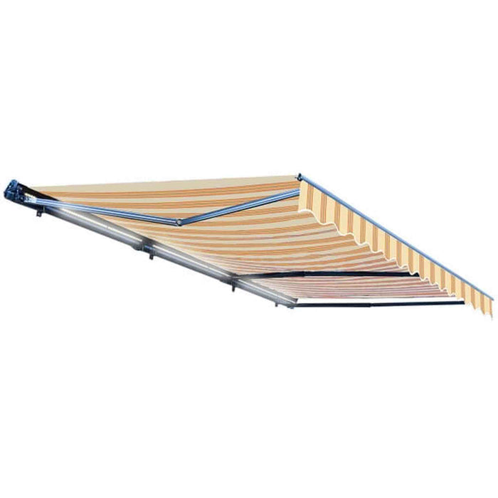 ALEKO | Moroccan Semi-Cassette Motorized Patio Awning - Multi-Stripe Yellow