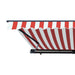 ALEKO | Moroccan Semi-Cassette Motorized Patio Awning - Red & White Striped