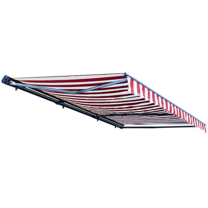 ALEKO | Moroccan Semi-Cassette Motorized Patio Awning - Red & White Striped