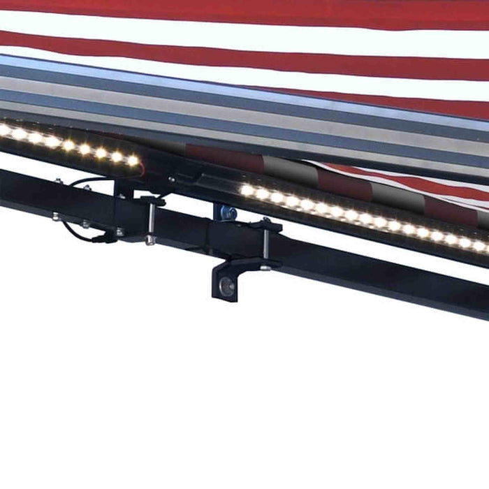 ALEKO | Moroccan Semi-Cassette Motorized Patio Awning - Red & White Striped