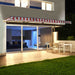 ALEKO | Moroccan Semi-Cassette Motorized Patio Awning - Red & White Striped