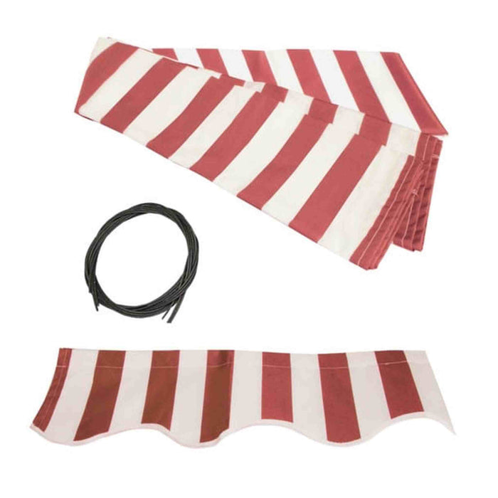 ALEKO | Moroccan Semi-Cassette Motorized Patio Awning - Red & White Striped