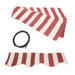 ALEKO | Moroccan Semi-Cassette Motorized Patio Awning - Red & White Striped