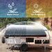 ALEKO | Non Motorized Retractable RV/Patio Awning - White Frame - 20 x 8 Feet - White & Black Fade