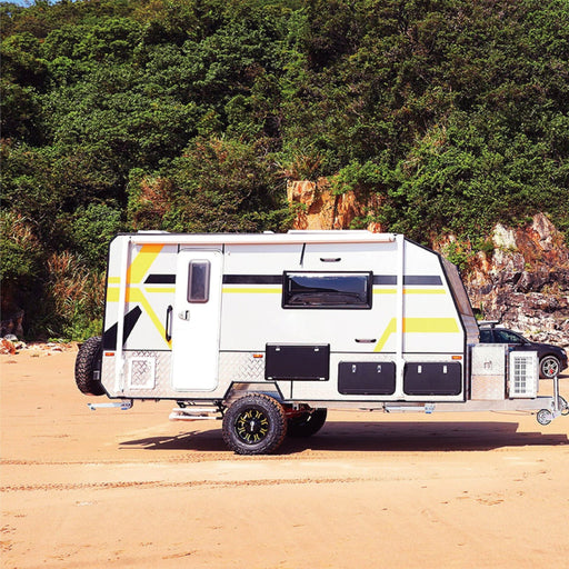 ALEKO | Non Motorized Retractable RV/Patio Awning - White Frame - 20 x 8 Feet - White & Black Fade