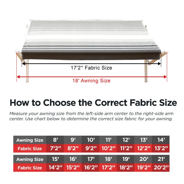 ALEKO | RV Awning Fabric Replacement for 13 x 8 Ft Awnings