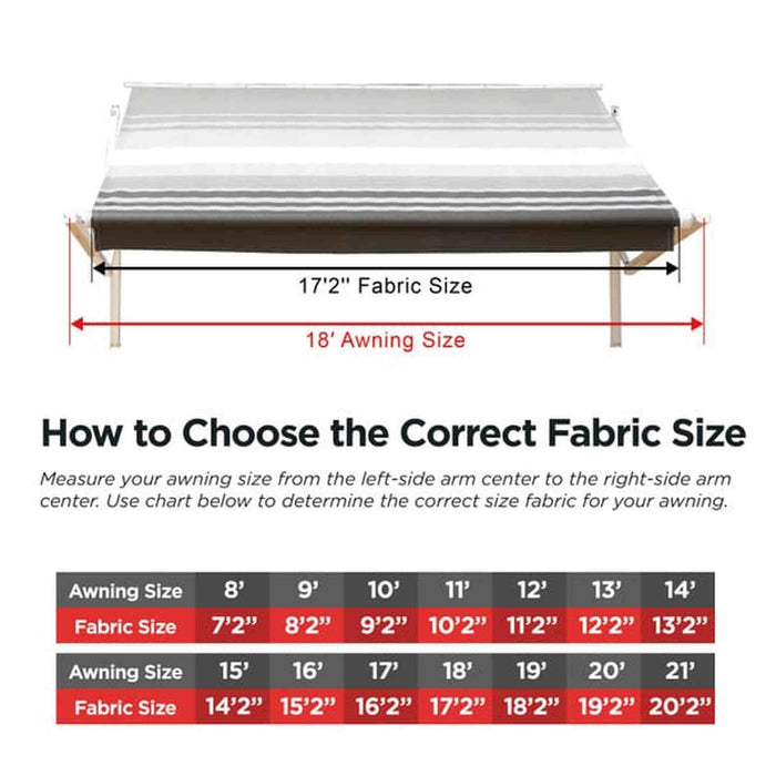 ALEKO | RV Awning Fabric Replacement for 13 x 8 Ft Awnings
