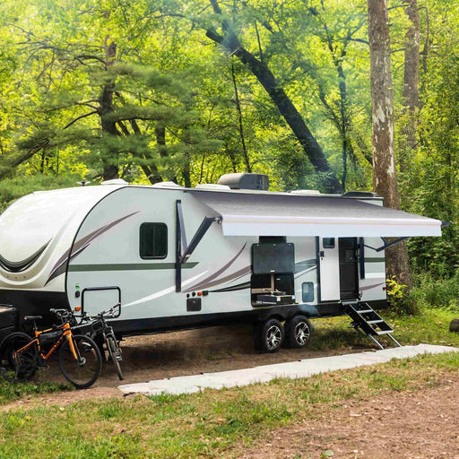 ALEKO | Retractable RV and Patio Awning - Black Fade Fabric