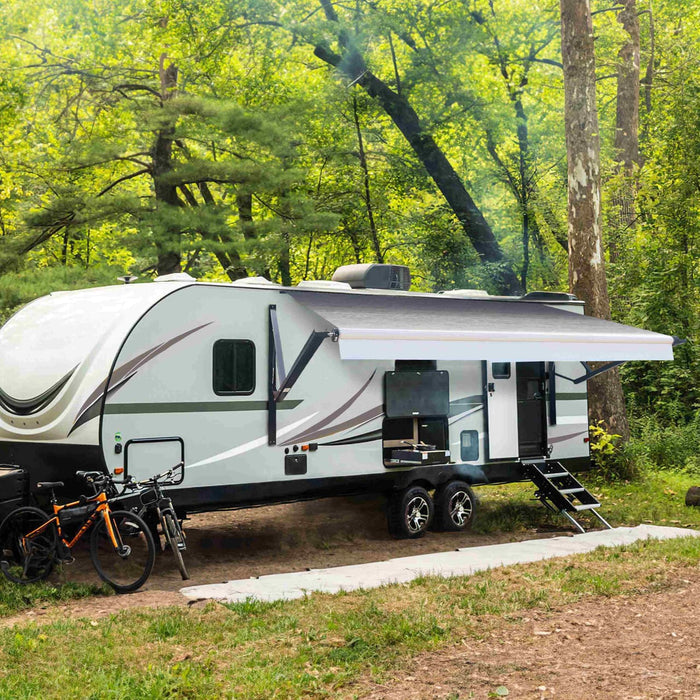 ALEKO | Retractable RV and Patio Awning - Black Fade Fabric