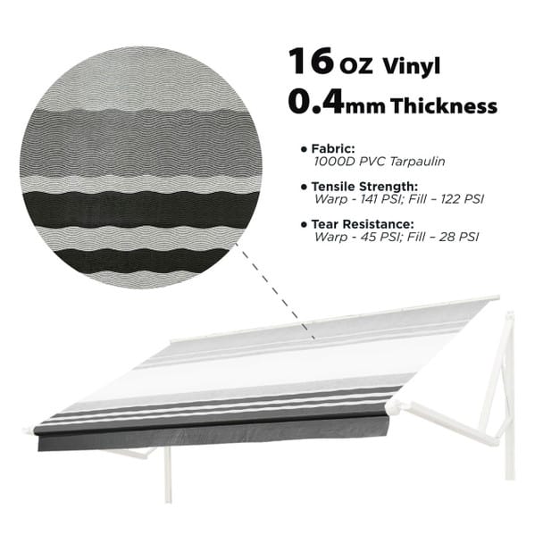 ALEKO | Retractable RV and Patio Awning - Black Fade Fabric
