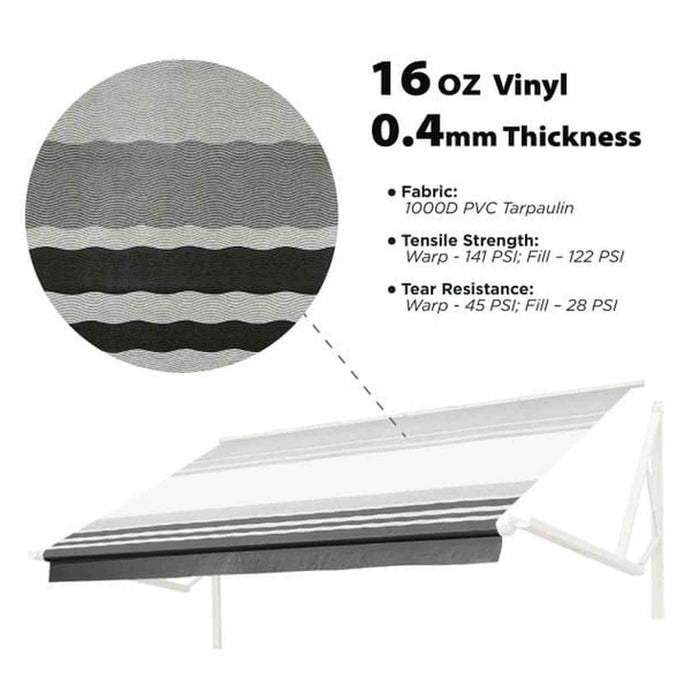 ALEKO | Retractable RV and Patio Awning - Black Fade Fabric