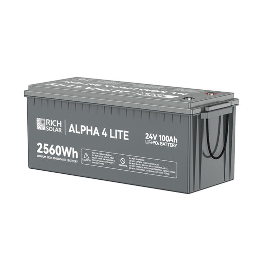 ALPHA 4 LITE | 24V 100Ah LiFePO4 Battery | Fast-Charging 24V Lithium Battery for RVs, Trailers, Vans, Boats, Off-Grid, Backup | 4,000 Lifetime Cycles | Best Value