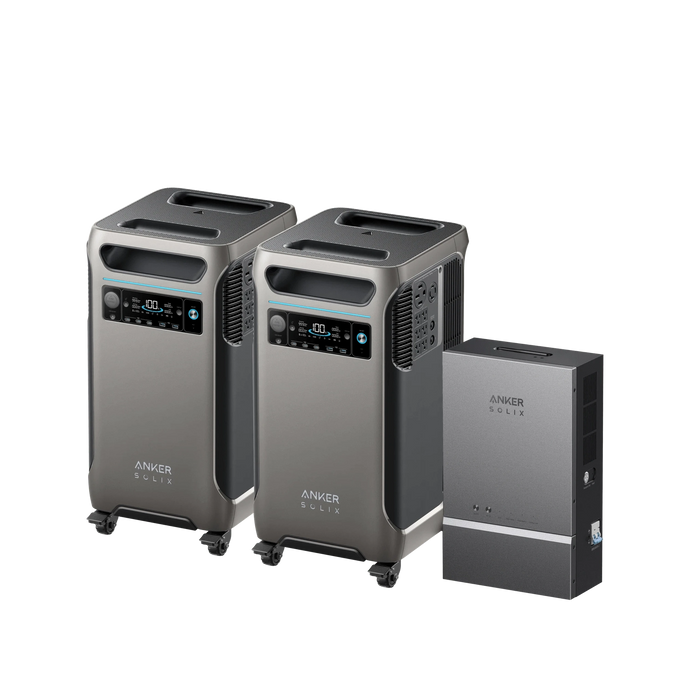 Anker Solix | 2x F3800 12kW | 7.68kWh + Smart Home Power Kit with Free Protective Cover