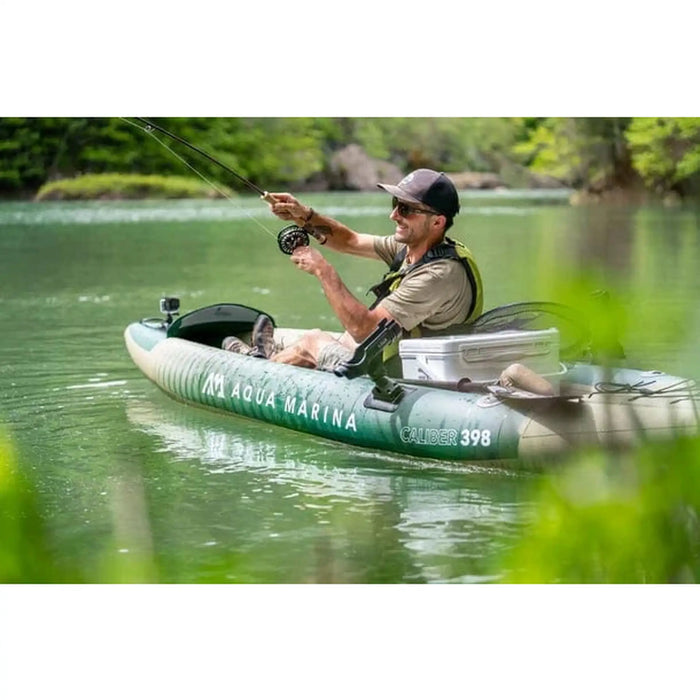 Aqua Marina | Caliber – Angling Kayak, 1/2-Person, 4.0m/35", DWF Deck, with Foldable Fishing Seat and Cup Holder Paddle Excluded