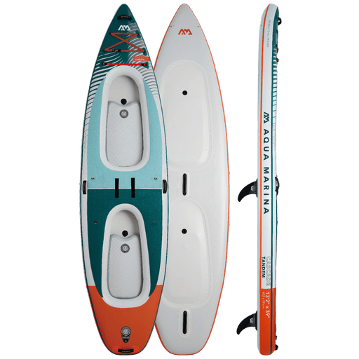 Aqua Marina | Cascade 13'2' Tandem – All-Around SUP-Kayak Hybrid Board for 2 Persons, 4.02m/20cm with Two 2-in-1 DUAL-TECH Paddles