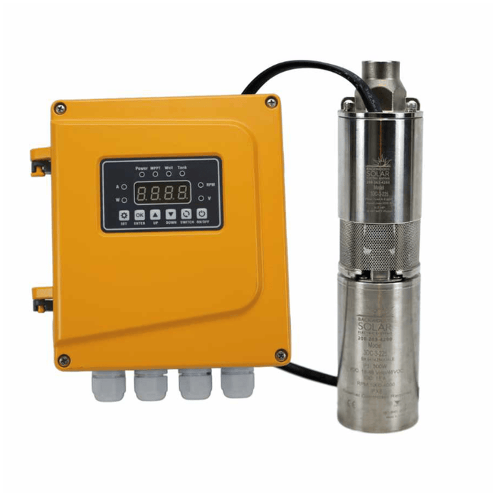 Backwoods Solar | BWS 3″ DC Sub Pump 3 GPM 225′ Submersible Pump with Controller