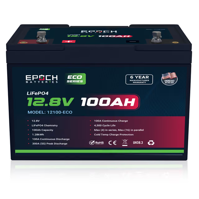 Epoch Batteries | 12V 100Ah Eco Series LiFePO4 Battery