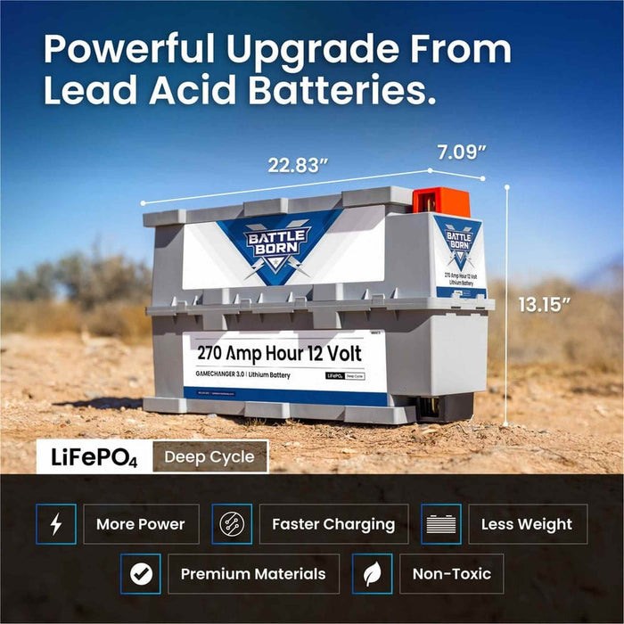 Battle Born | 270Ah 12V GC3 LiFePO4 Heated Battery Kit