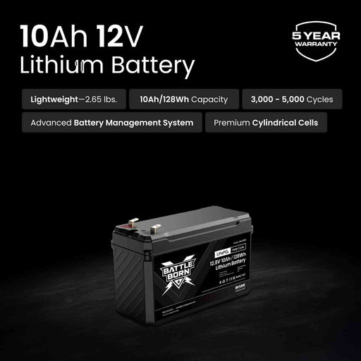 Battle Born Batteries | 10Ah 12V LiFePO4 Deep Cycle Battery | Base Series