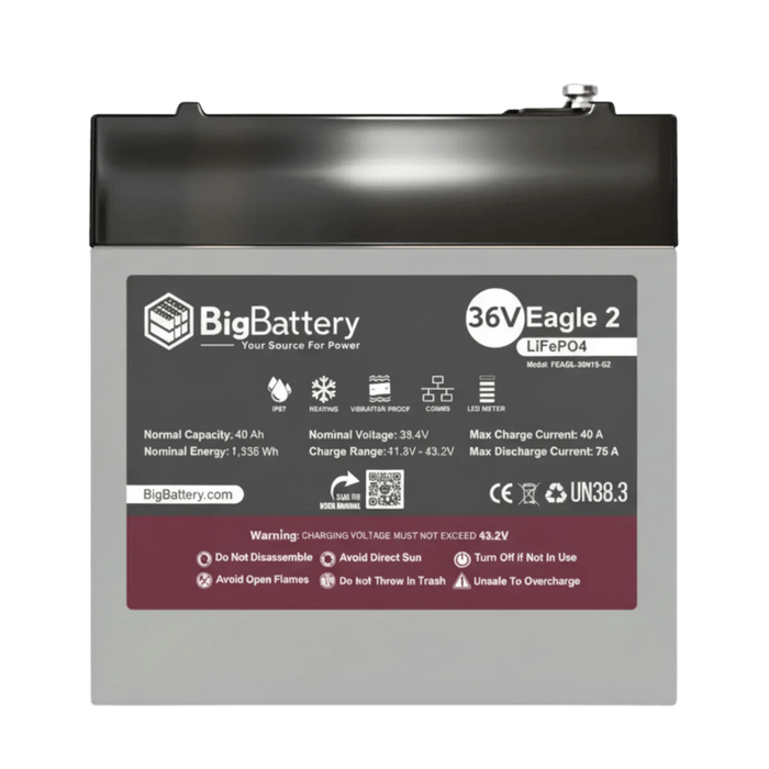 Big Battery | 36V EAGLE 2 LiFePO₄ Battery 1.54kWh with Heater & CANBus