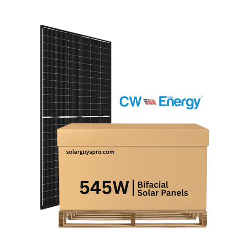 CW Energy 545W Bifacial Solar Panels | Up to 710W Bifacial Gain | CWT545-144PMB10 Pallet of 30 Qty.