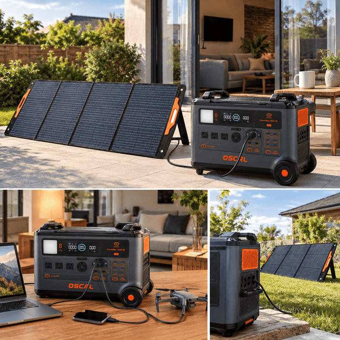 Oscal | PowerMax | 3600SE 3600W Portable Power Station + 1*400W Portable Solar Panel