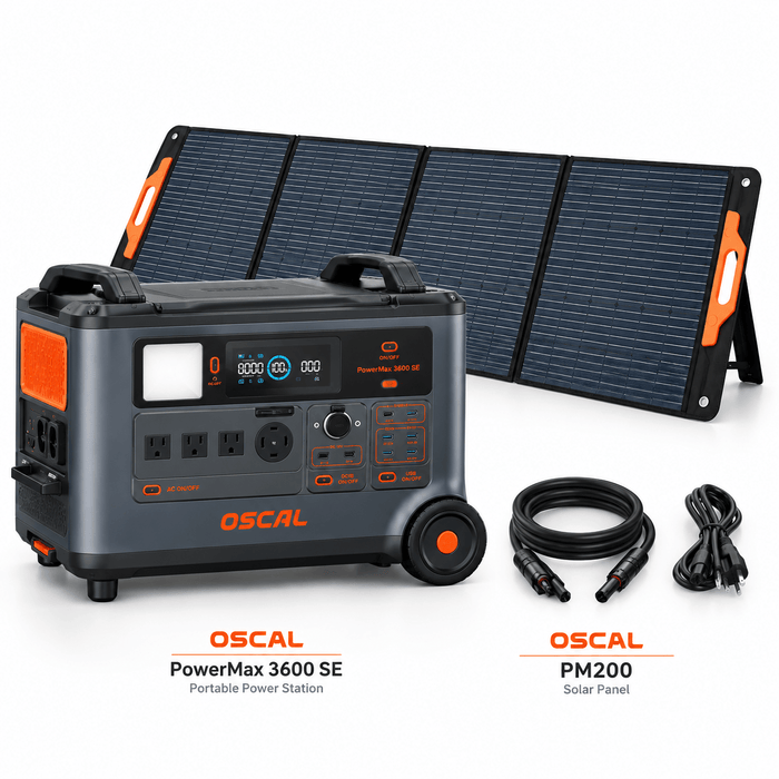 Oscal | PowerMax | 3600SE 3600W Portable Power Station + 1*200W Portable Solar Panel
