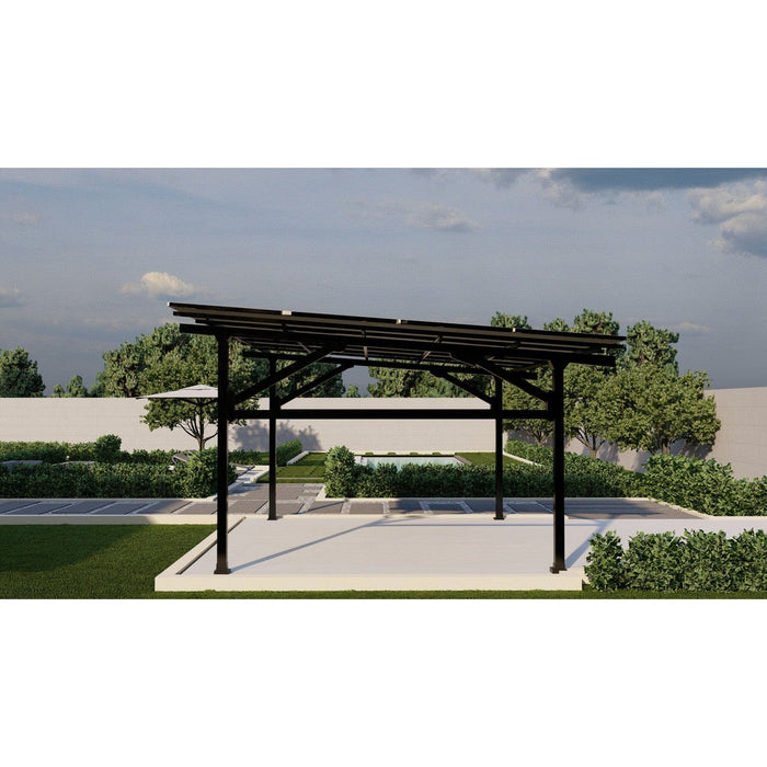 Chiko | USA Residential Steel Carport | Black | Solar Pergola | Solar Gazebo