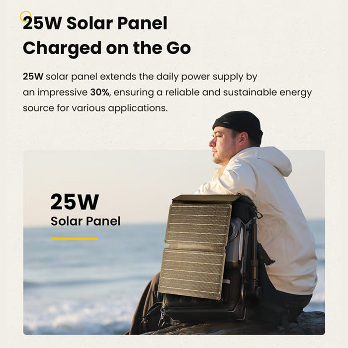 Coalax | 25W Foldable Solar Panel: Portable Power for Photography and Travel