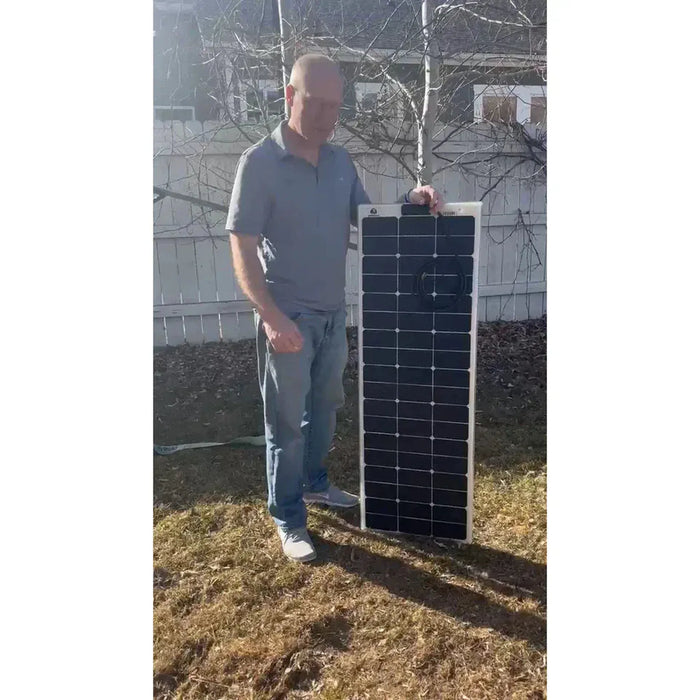 Custom Marine | 100 Watt Walkable Semi-Rigid Solar Panel - Carbon Fiber Series - Sunpower A+ Grade 24.4% Efficient Cells