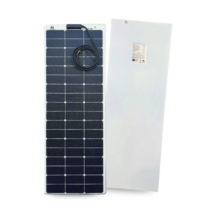 Custom Marine | 100 Watt Walkable Semi-Rigid Solar Panel - Carbon Fiber Series - Sunpower A+ Grade 24.4% Efficient Cells