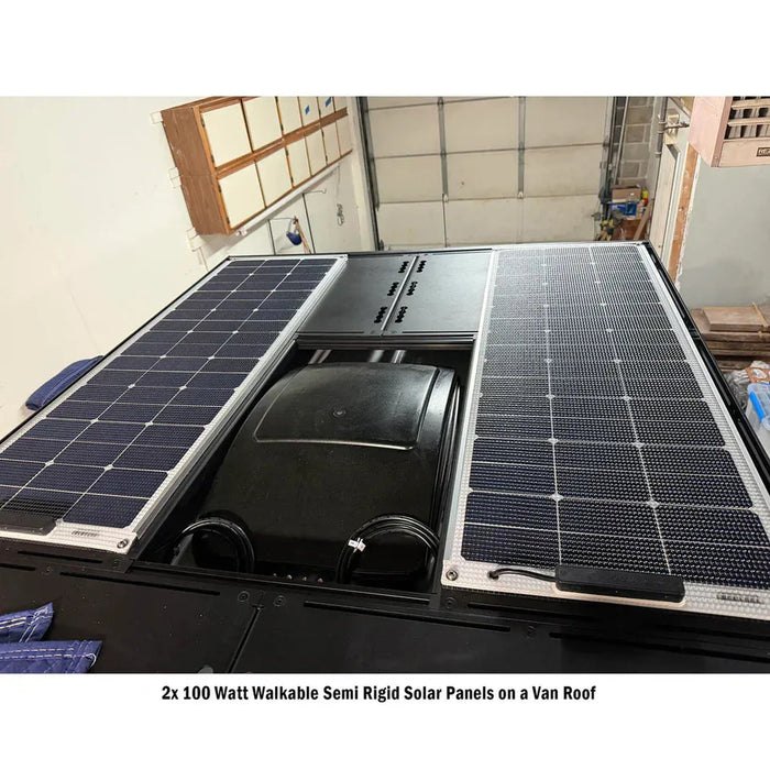 Custom Marine | 100 Watt Walkable Semi-Rigid Solar Panel - Carbon Fiber Series - Sunpower A+ Grade 24.4% Efficient Cells