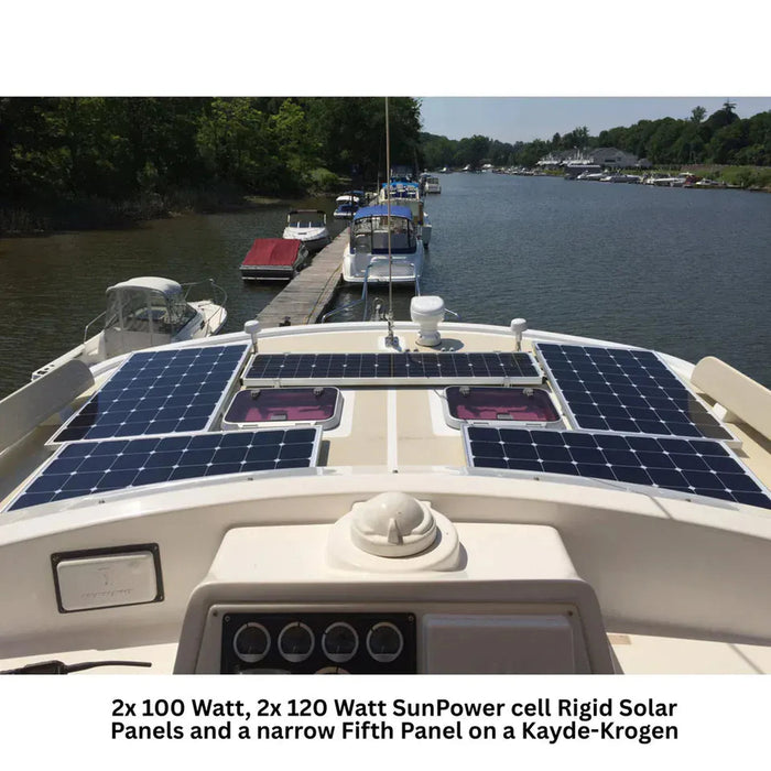 Custom Marine | 120 Watt Rigid Marine Solar Panel - Sunpower A+ Grade 24.4% Efficient Cells