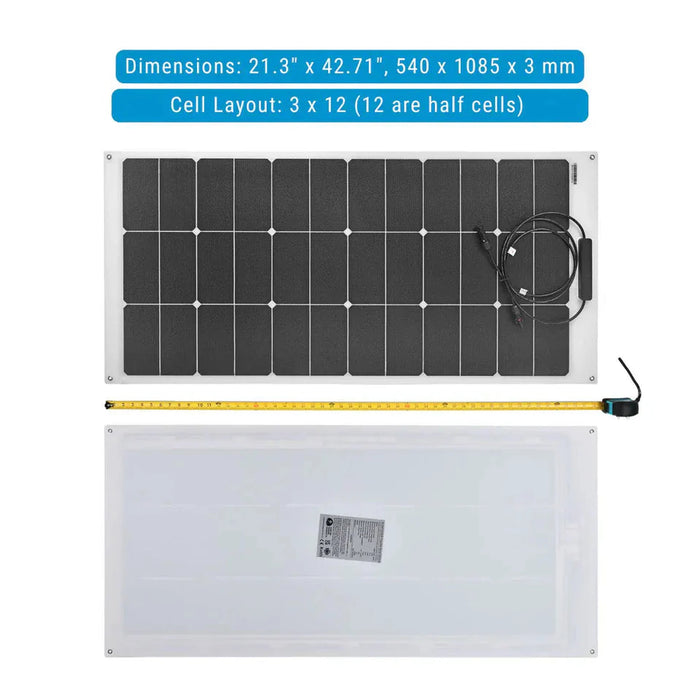 Custom Marine | 120 Watt Shade Tolerant Flexible Solar Panel - Sunpower A+ Grade 24.4% Efficient Cells