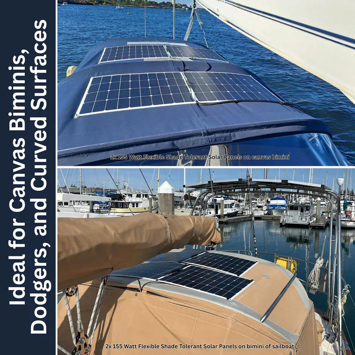 Custom Marine | 130 Watt Shade Tolerant Flexible Marine Solar Panel - Sunpower A+ Grade 24.4% Efficient Cells